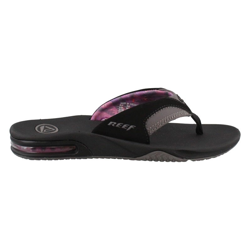 Reef Fanning Womens Bottle Opener Flip Flop, Arch Support, Durable Outsole, Water Friendly, Black/Grey, 8 - Image 1